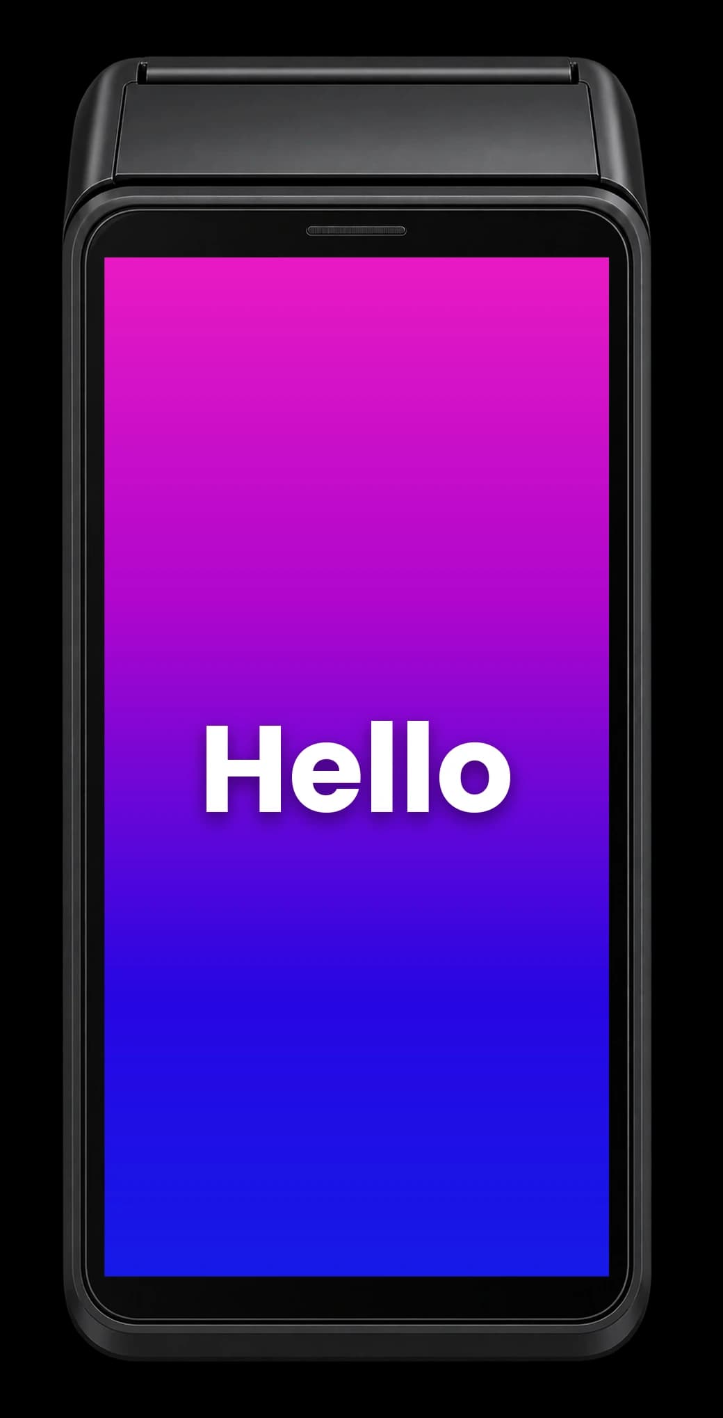 An ATOM terminal showing its Hello screen